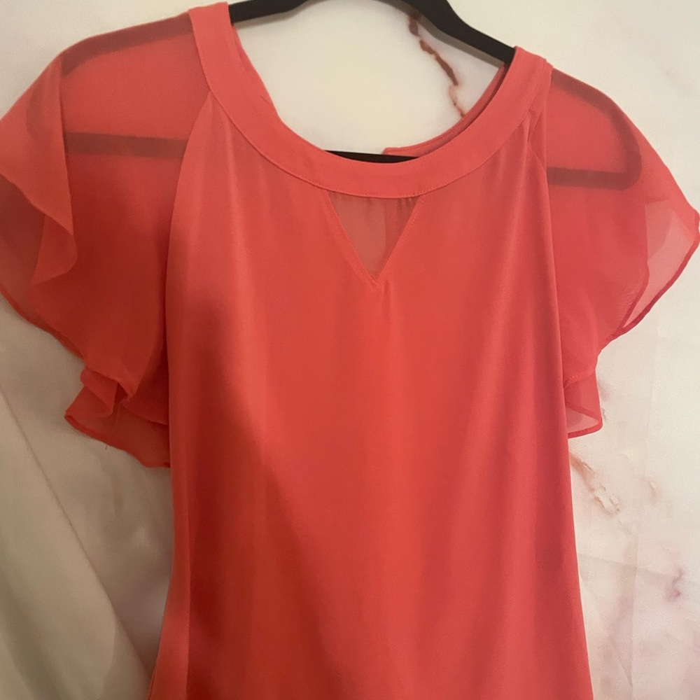 EUC Business Casual Flutter Sleeve Blouse
